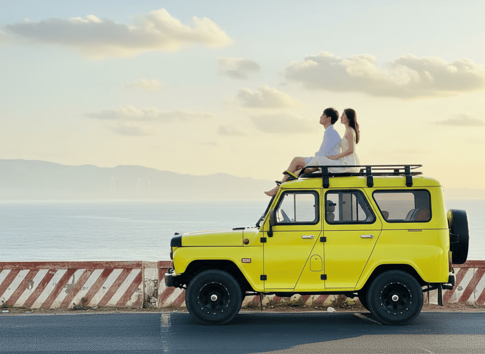 Du khách có thể thoải mái vi vu đến Bãi Dứa, Vũng Tàu bằng xe ô tô để thư giãn và ngắm nhìn hoàng hôn lãng mạn